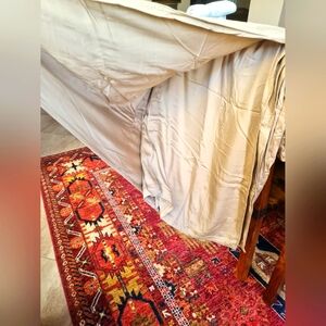 Angel's Collection Queen Size Bamboo Gold Tinted Beige Tan Bed Duvet Cover EUC